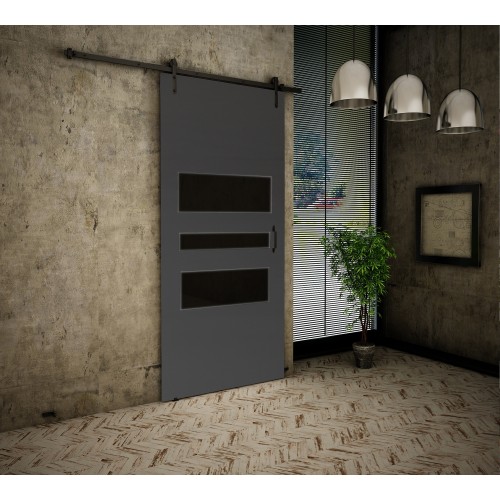 Istabas bīdāmās durvis RETRO I - Loft, antracīts
